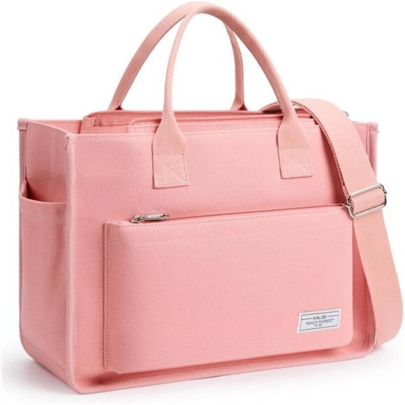 Canvas Tote Bag for Women Pink - Picture 1 of 7